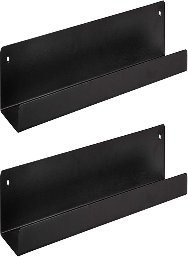 HANDY Metal Wall Mount Bathroom Shelf Kitchen Shelf Home Wall Decor Shelf Books Shelf Bathroom Accessories Shelves (15" X 5" inches, Black) Pack of 2 - Image 5